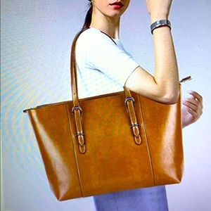 Genuine Leather Women’s Laptop Tote Large Bag